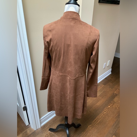 MELANIE LYNE Suede Brown Open Duster Jacket Dressy Women’s Size 4 BRAND NEW - Picture 14 of 16